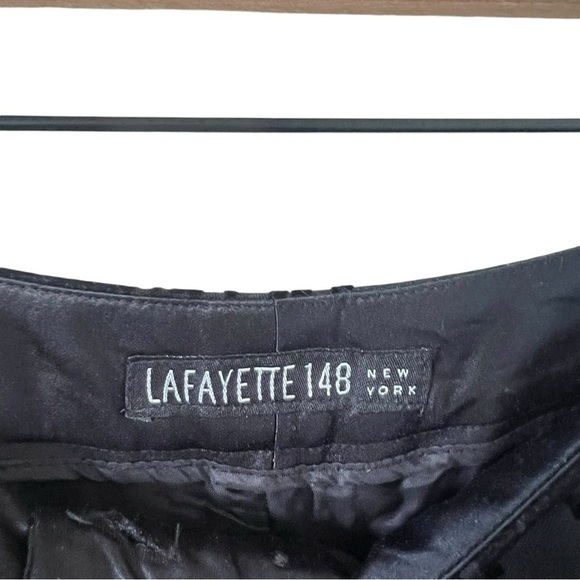 Lafayette 148 Black Wool Jacquard Pants - Picture 4 of 7